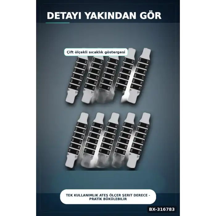 Tek Kullanımlık Ateş Ölçer Şerit Derece - Pratik Bükülebilir Vücut Termometresi 1 Adet BX-316783