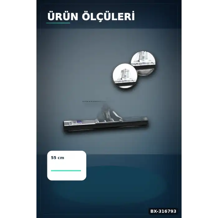 Endüstriyel Metal Yersil Çekpas 55 cm Profesyonel Zemin Temizleyici 12 Adet BX-316793