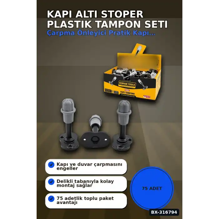 Kapı Altı Stoperi Plastik Tampon Koruyucu 75 Adet Ev Ofis Hırdavat Seti BX-316794