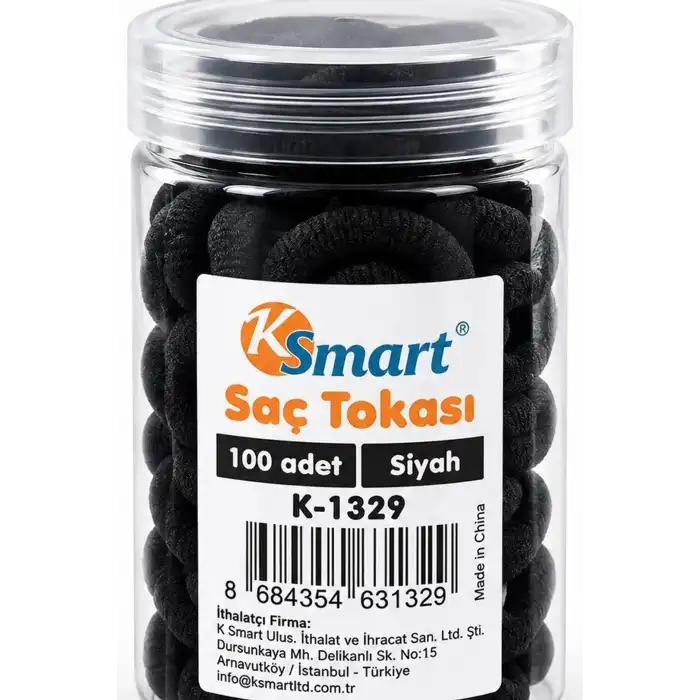 Siyah Lastik Saç Tokası 1200 Adet Paket - Günlük Saç Toplama İçin İnce Lastik BX-316812