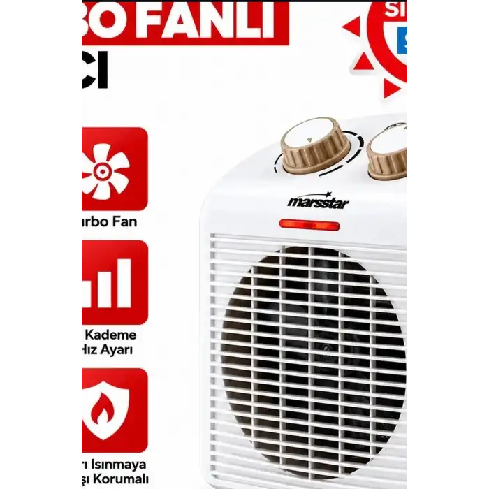 Fanlı Isıtıcı 2000W Turbo Sıcak Soğuk 3 Kademeli Hız Ayarlı Ortam Isıtıcısı BX-316827