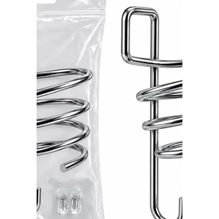 Fön Makinesi Askısı Krom Metal Banyo Fönlük Kendinden Yapışkan Askı Aparatı BX-316845
