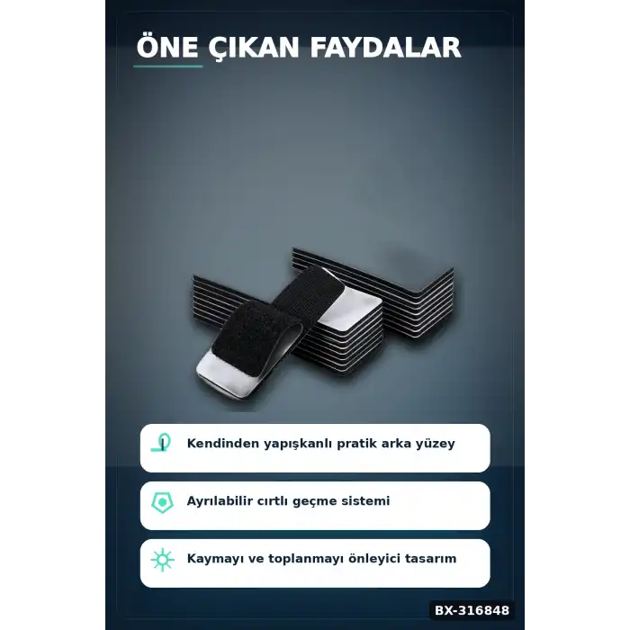 Halı Kaydırmaz Keçe Ped Cırtlı Yapışkanlı Dikdörtgen Koruyucu 500 Adet BX-316848