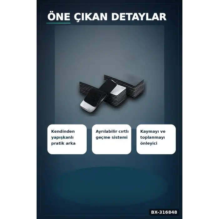 Halı Kaydırmaz Keçe Ped Cırtlı Yapışkanlı Dikdörtgen Koruyucu 500 Adet BX-316848