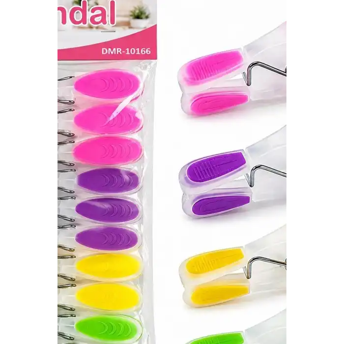 Plastik Mandal Seti Renkli Silikon Ağızlı Bas Aç Şeffaf Gövde - 10 Adet BX-316864