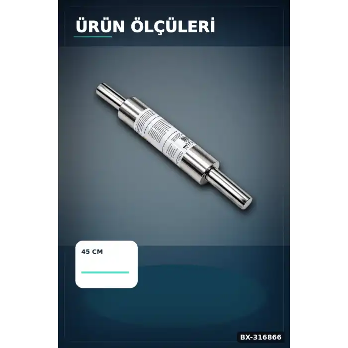 Çelik Hamur Merdanesi Metal Rulo 45 cm - 25 cm Gövde Ve Çift Saplı Mutfak Gereci BX-316866