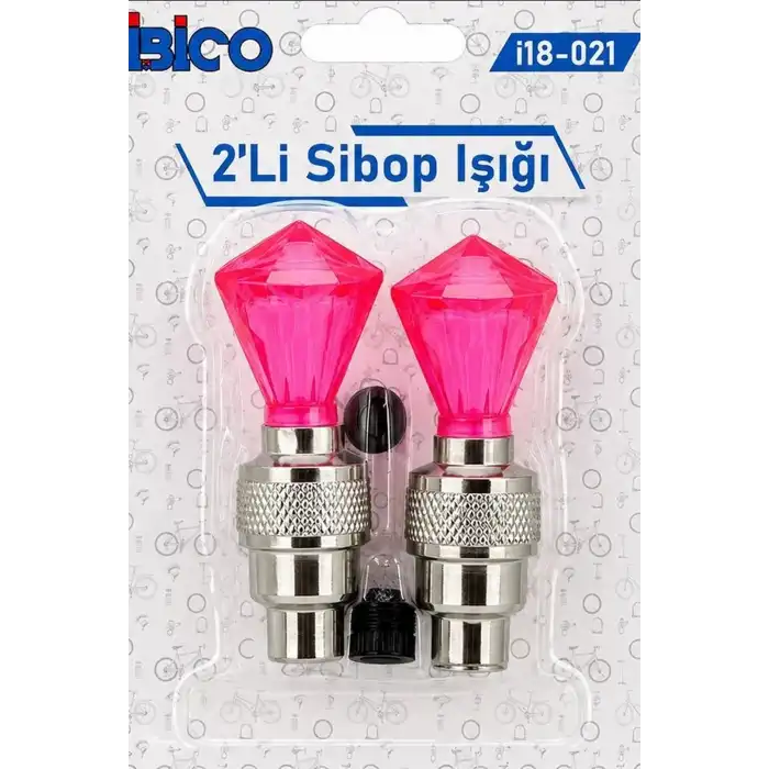 Bisiklet Sibop Işığı Pembe Elmas Kesim Prizma Model Hareket Sensörlü Pilli 2 Adet BX-316887