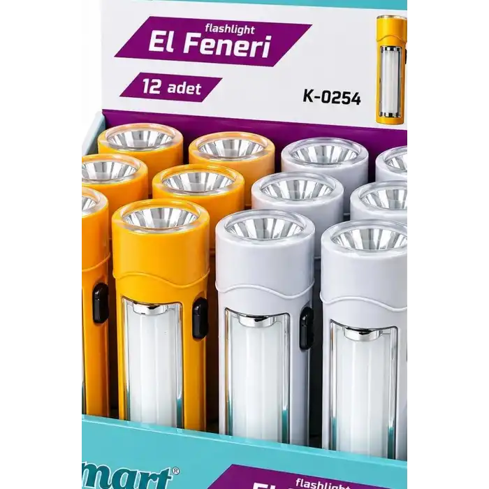 Pilli El Feneri 2in1 Plastik Gövdeli Renkli Aydınlatma Lambası 12 Adet BX-316888