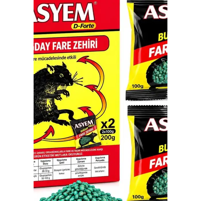 Fare Yemi Buğday Tane Formüllü Kemirgen Zehiri 200 gr, 2 Adet x 100 gr BX-316892