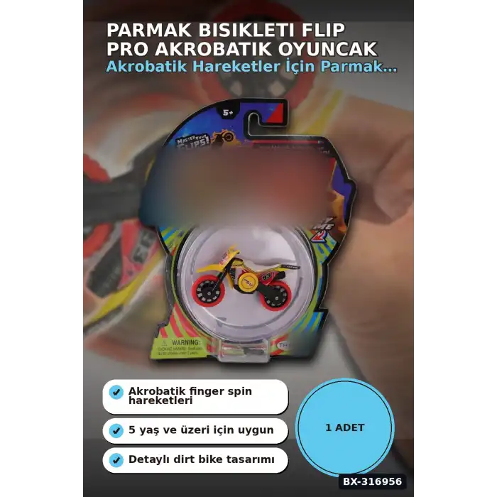 Parmak Bisikleti Flip Pro Akrobatik Oyuncak Bisiklet, 5 Yaş ve Üzeri Çocuklar İçin BX-316956