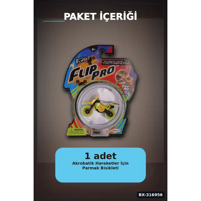 Parmak Bisikleti Flip Pro Akrobatik Oyuncak Bisiklet, 5 Yaş ve Üzeri Çocuklar İçin BX-316956