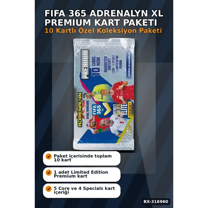 FIFA 365 2026/2027 Futbolcu Kartları Adrenalyn XL Premium Paket 10 Kart BX-316960
