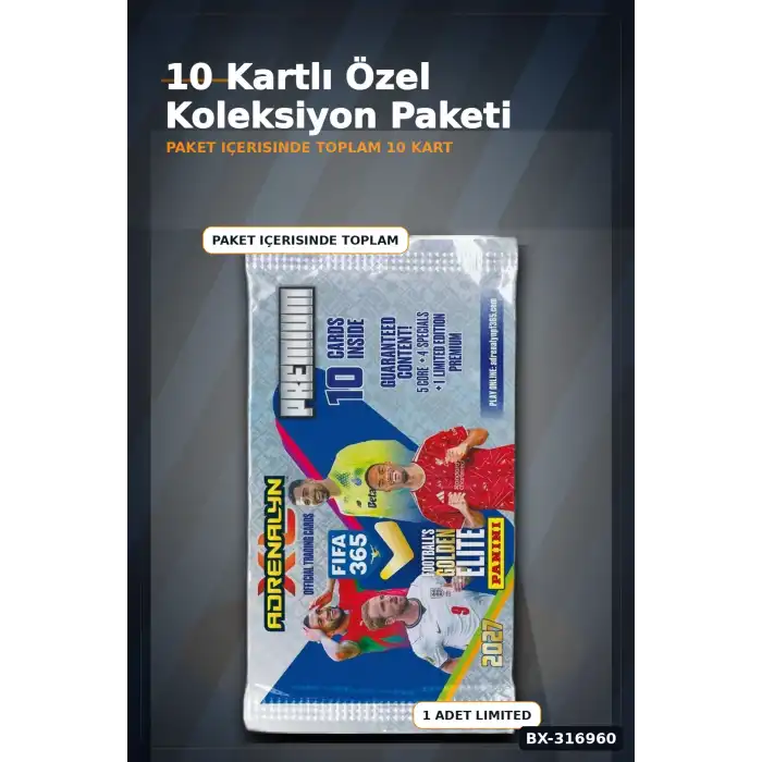 FIFA 365 2026/2027 Futbolcu Kartları Adrenalyn XL Premium Paket 10 Kart BX-316960
