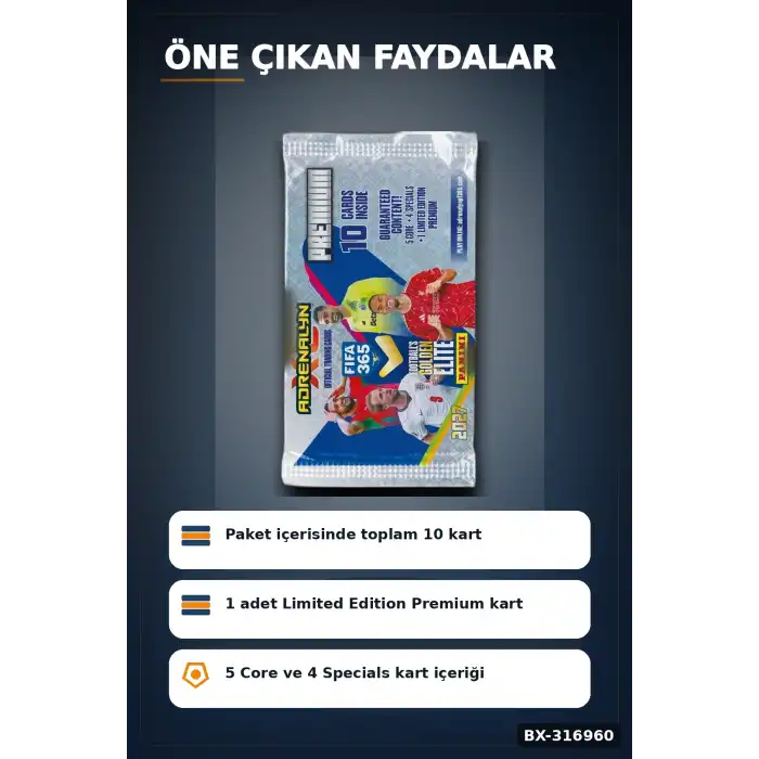 FIFA 365 2026/2027 Futbolcu Kartları Adrenalyn XL Premium Paket 10 Kart BX-316960