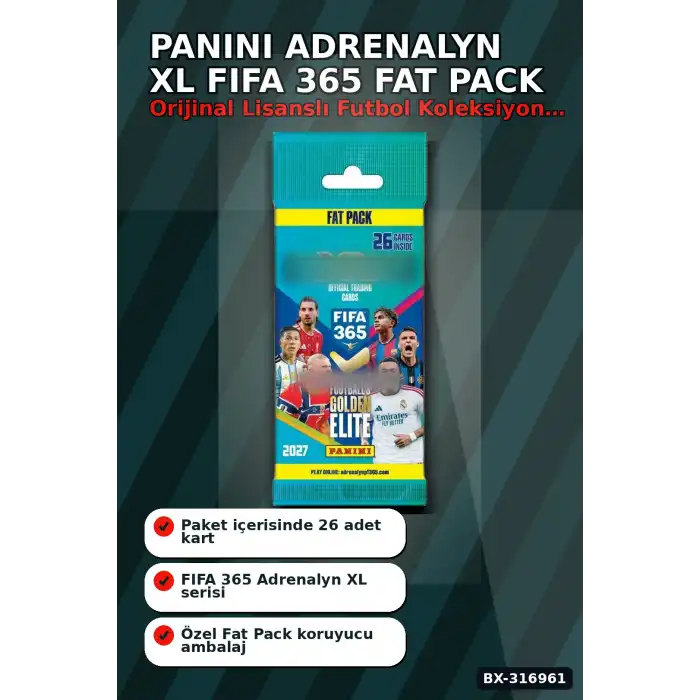 Panini FIFA 365 Futbolcu Koleksiyon Kartları Fat Pack 26 Kart İçeren Paket BX-316961