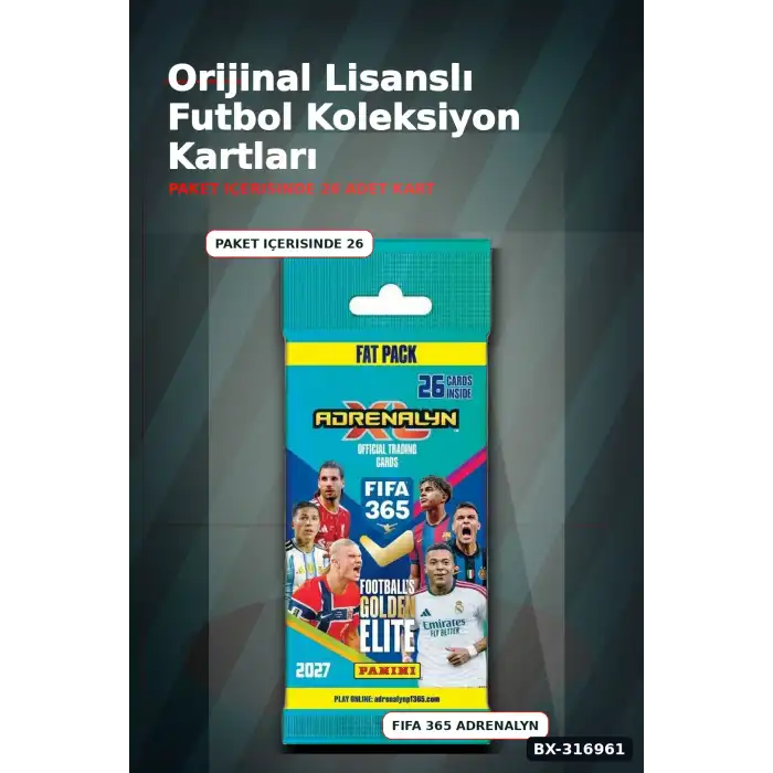 Panini FIFA 365 Futbolcu Koleksiyon Kartları Fat Pack 26 Kart İçeren Paket BX-316961