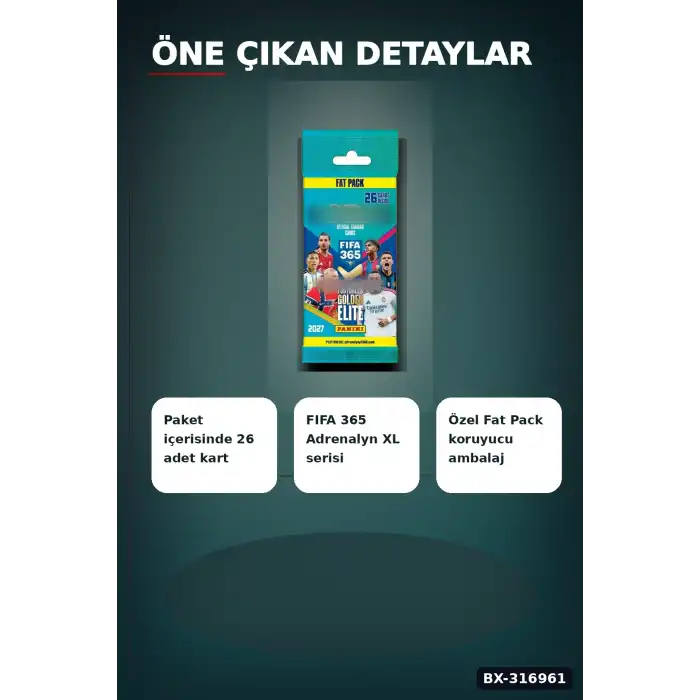 Panini FIFA 365 Futbolcu Koleksiyon Kartları Fat Pack 26 Kart İçeren Paket BX-316961