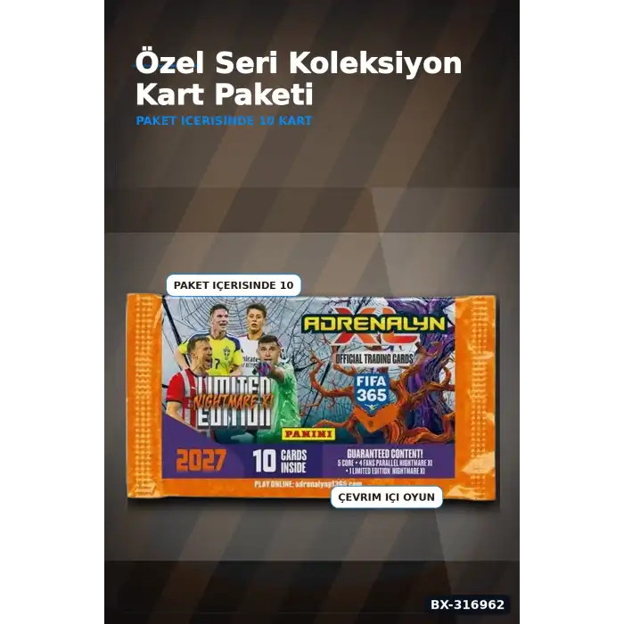 FIFA 365 2026/2027 Futbolcu Kartı Paketi Adrenalyn XL Nightmare Limitli BX-316962
