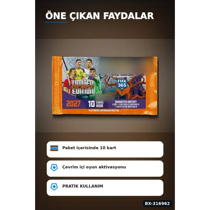 FIFA 365 2026/2027 Futbolcu Kartı Paketi Adrenalyn XL Nightmare Limitli BX-316962