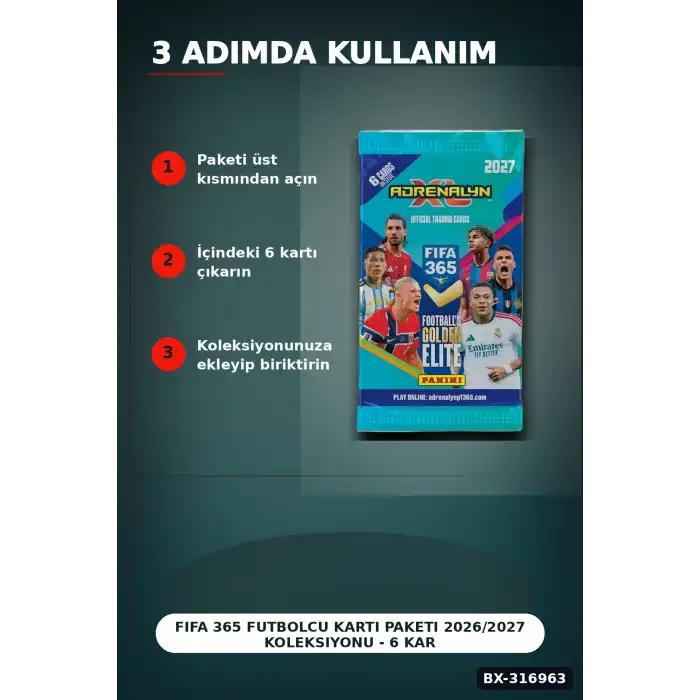 FIFA 365 Futbolcu Kartı Paketi 2026/2027 Koleksiyonu - 6 Kartlı 1 Paket BX-316963