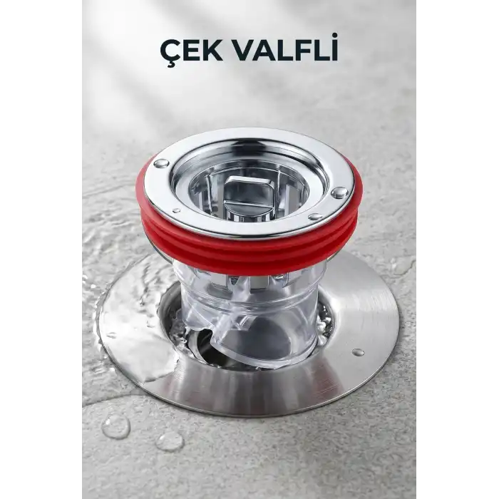 Çek Valfli Anti Koku Duş Yer Sifonu Böcek ve Geri Akış Engelleyici Gider Süzgeci