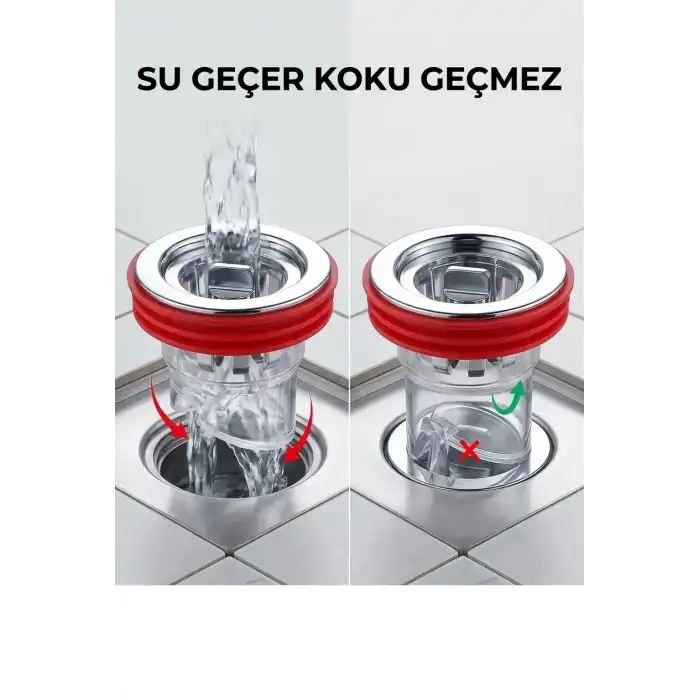 Çek Valfli Anti Koku Duş Yer Sifonu Böcek ve Geri Akış Engelleyici Gider Süzgeci