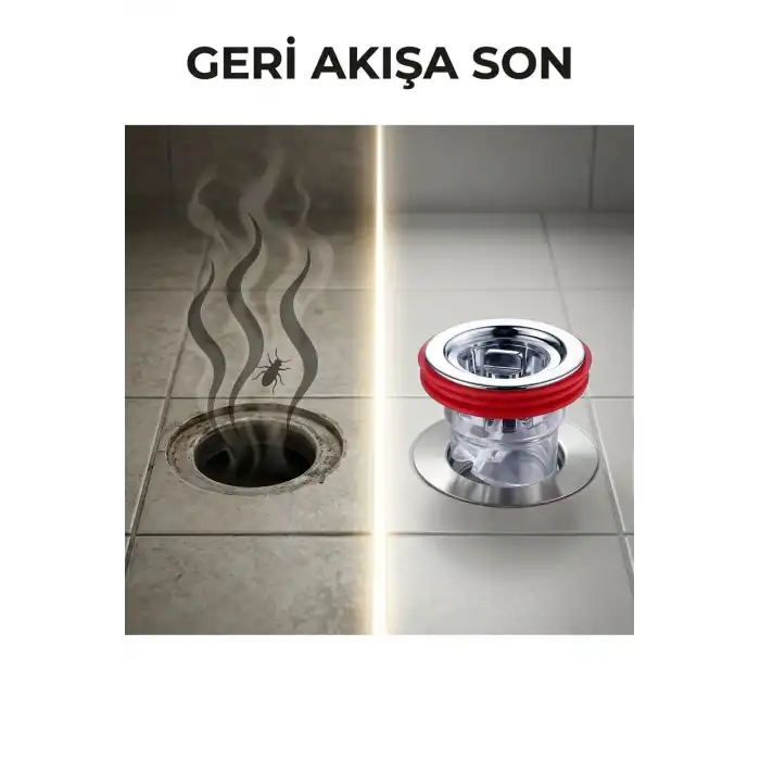 Koku Geçirmez Duş Gider Sifonu Saç Tutuculu Yıkanabilir Yer Süzgeci