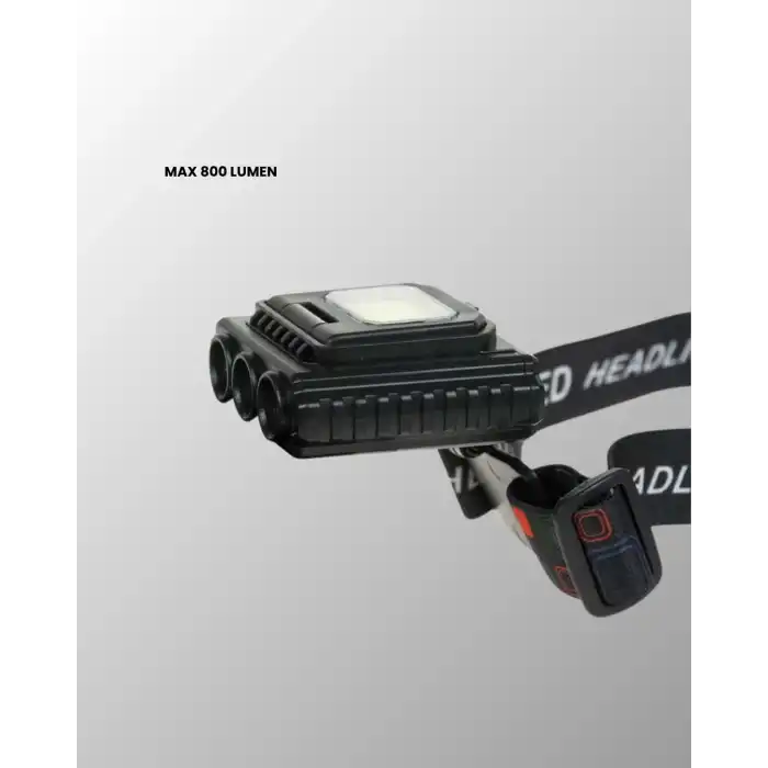 800 Lumen Çok Fonksiyonlu Led Kafa Lambası Type C Şarjlı