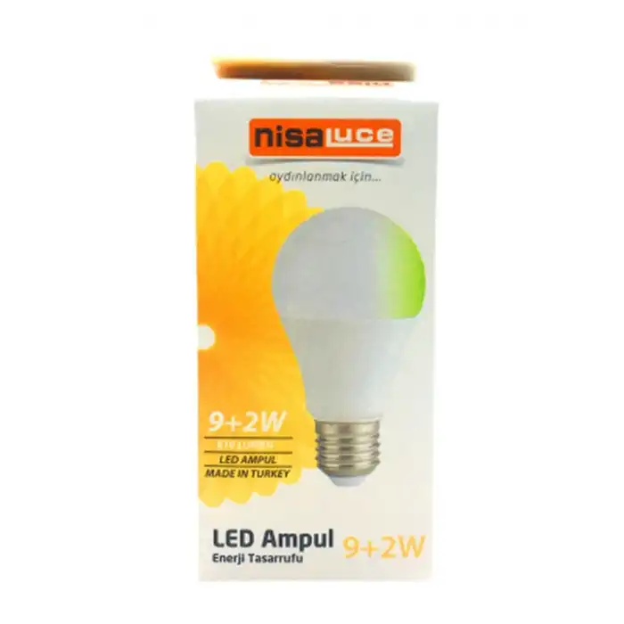 9+2w E27 Beyaz-yeşil Led Ampul Bx40