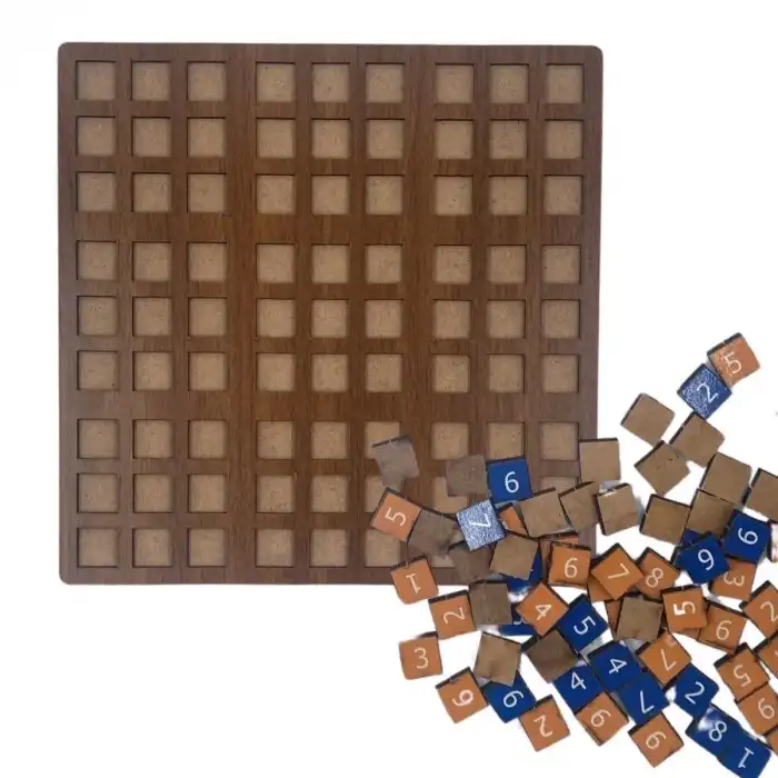 9 Bölümlü Ahşap Sudoku Eğitici Oyun Seti