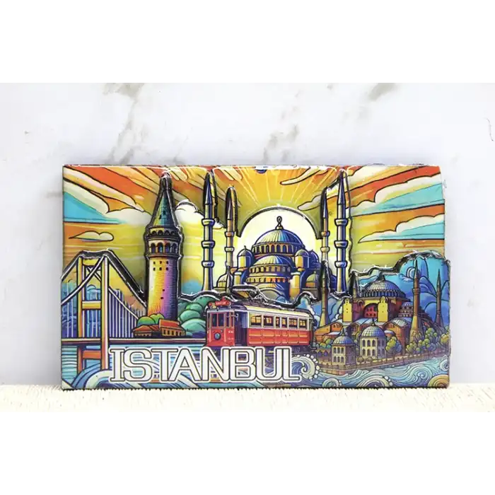 Ahşap İstanbul Temalı Magnet - Model 7