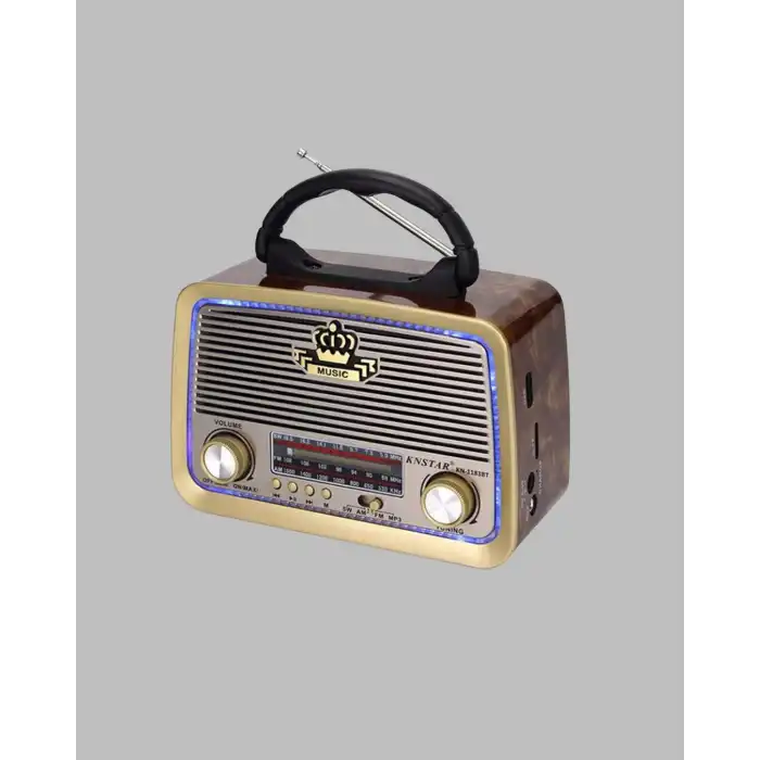 Ahşap Nostaljik Radyo Bluetooth USB SD Kart Destekli