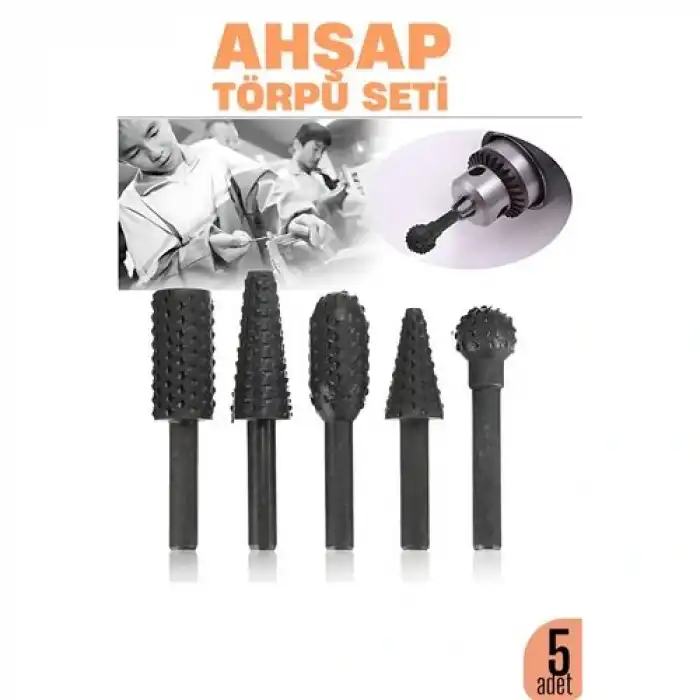 Ahşap Oyma Törpü Seti –5li Matkap Ucuna Şekillendirme Takımı
