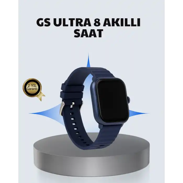 Akıllı Saat 360 mAh Çoklu Spor Modlu Lacivert Siyah Kordon