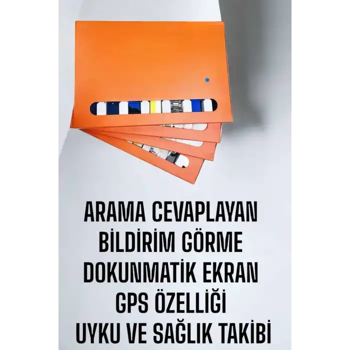 Akıllı Saat 7 Kordonlu Bildirim Görebilen Metal Kordon GPS Özelliği