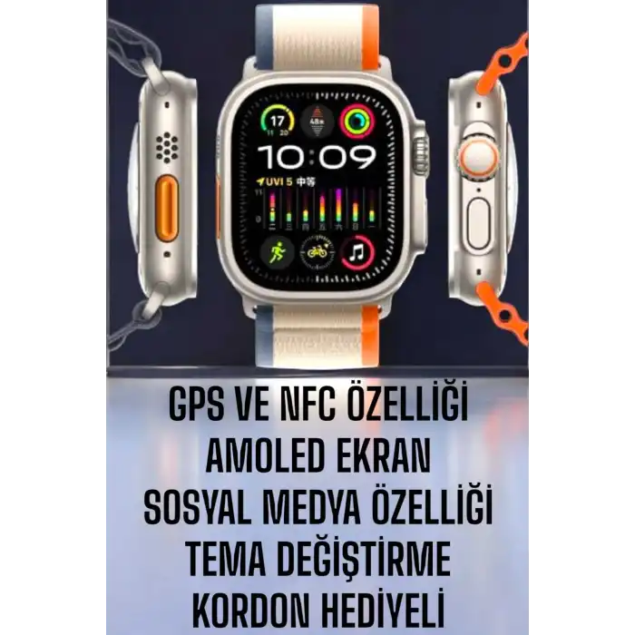 Akıllı Saat Amoled Ekran NFC Uyumlu Spor Modları Android ve İOS Uyumlu