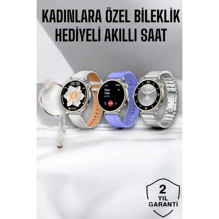 Akıllı Saat Bileklik Hediyeli Arama Cevaplayan Bluetooth Bağlantılı