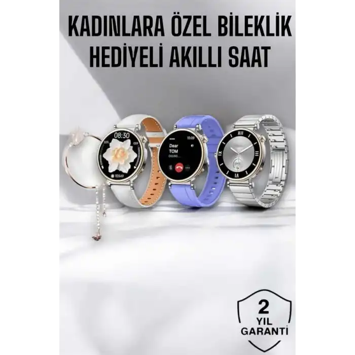 Akıllı Saat Bileklik Hediyeli Arama Cevaplayan Bluetooth Bağlantılı