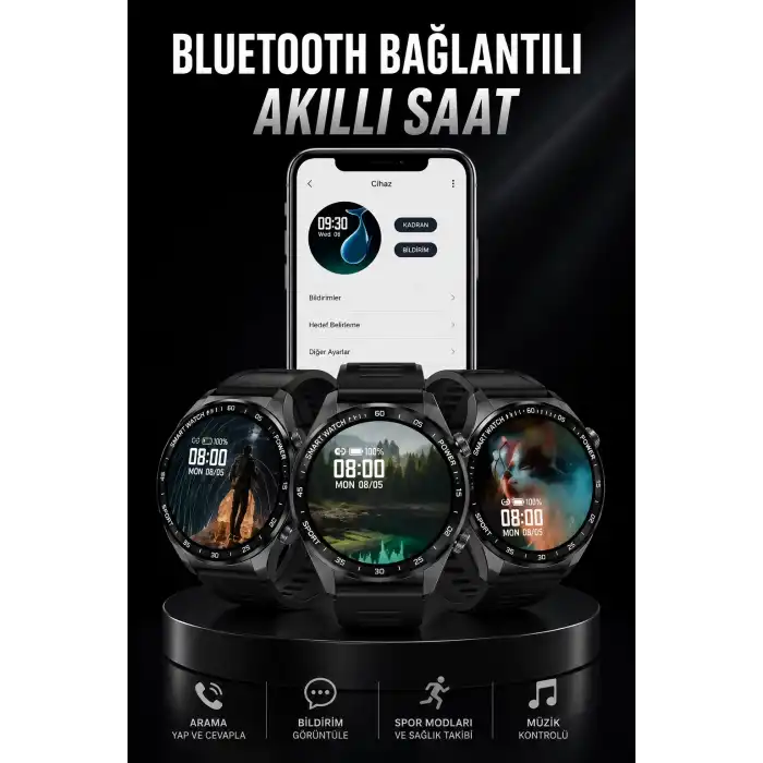 Akıllı Saat GPS VE NFC Özelliği Sesli Görüşme Dokunmstik Ekran