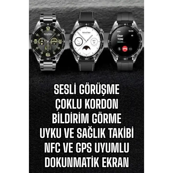 Akıllı Saat Titreşimli Amoled Ekran Uyku ve Sağlık Takibi Sesli Görüşme