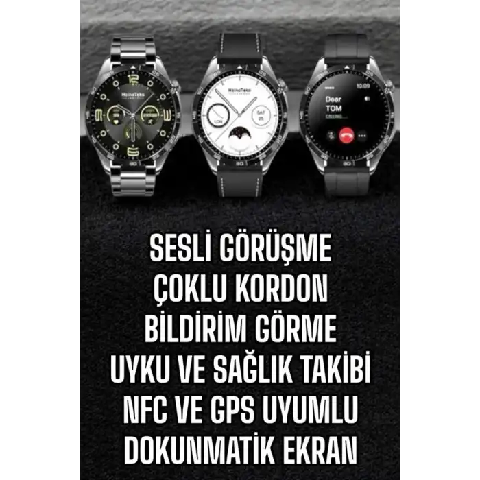 Akıllı Saat Titreşimli Pusula Nabız ve Tansiyon Ölçer NFC Uyumlu