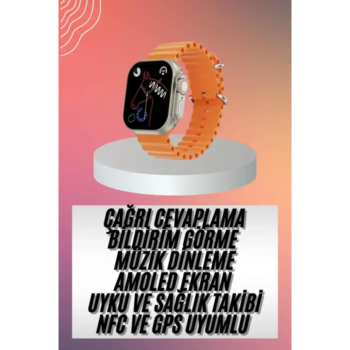 Akıllı Saat Ultra Android & İOS Uyumlu Arama Bildirim Özellikli