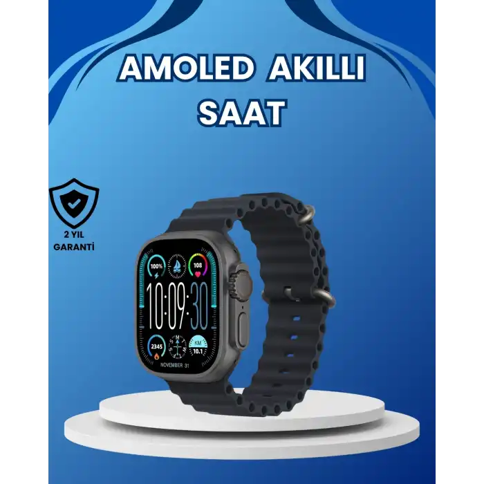 Amoled Ultra Akıllı Saat 15 Gün Batarya Güçlü Ekran