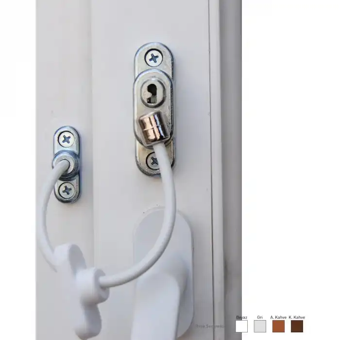 Anahtarlı Halatlı Pvc Kapı Pencere Emniyet Kilidi Bx40