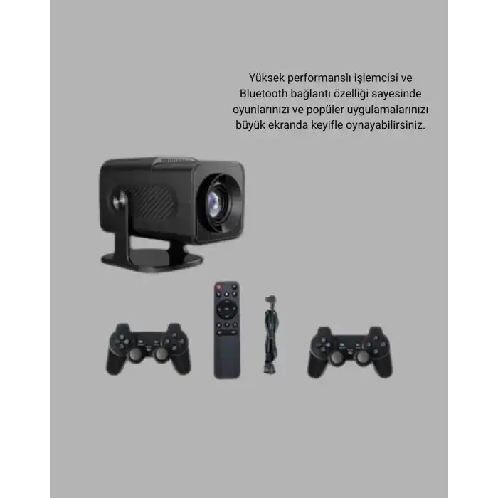 Android Projeksiyon Game Box – 1280x720p HD Çözünürlük, Bluetooth,HDMI ve USB Girişli