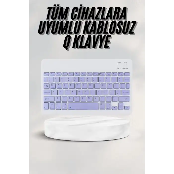 Android ve İOS Uyumlu Bluetooth Kablosuz Türkçe Q Klavye Renkli