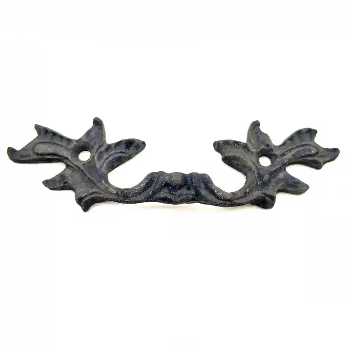 Antika Tarz Dekoratif Pirinç Çiçek Kapı Kulbu - 30x110 Mm, Oksit