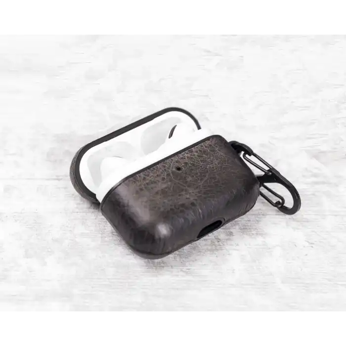 Apple AirPods Pro Uyumlu Deri Kılıf Juni VS4EF Gri