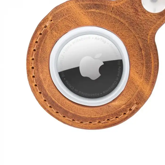 Apple AirTag Uyumlu Deri Anahtarlık, G19 Taba