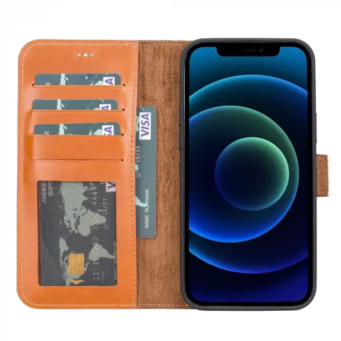 Apple iPhone 13 Pro Max Uyumlu Deri Cüzdanlı Kılıf MWWN RST2EF